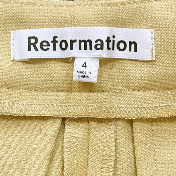 Last Chance! New Reformation Mason Wide Leg Trouser Sunshine Yellow 4, S $178 - Picture 7 of 9